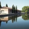 Dársena del Canal de Castilla en la ciudad de Palencia